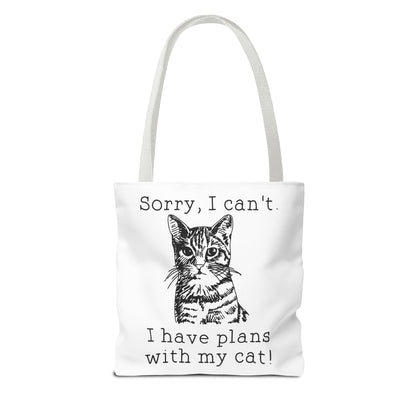 i have plans with my Cat Tote Bag Eco-Friendly Tote Bag | Stylish & Durable | Custom Designs | Perfect for Shopping or Travel