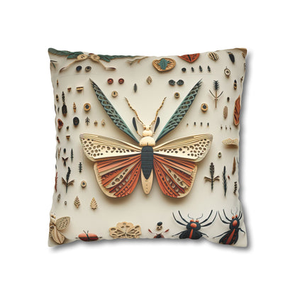 Bugs and Kisses Faux Suede Square Pillowcase