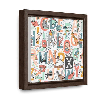 B is for Bamboo Gallery Canvas Wraps, Square Frame