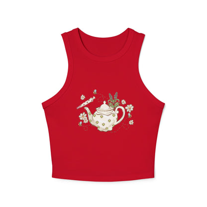 Tea POT Women's Micro Rib Racer Tank Top