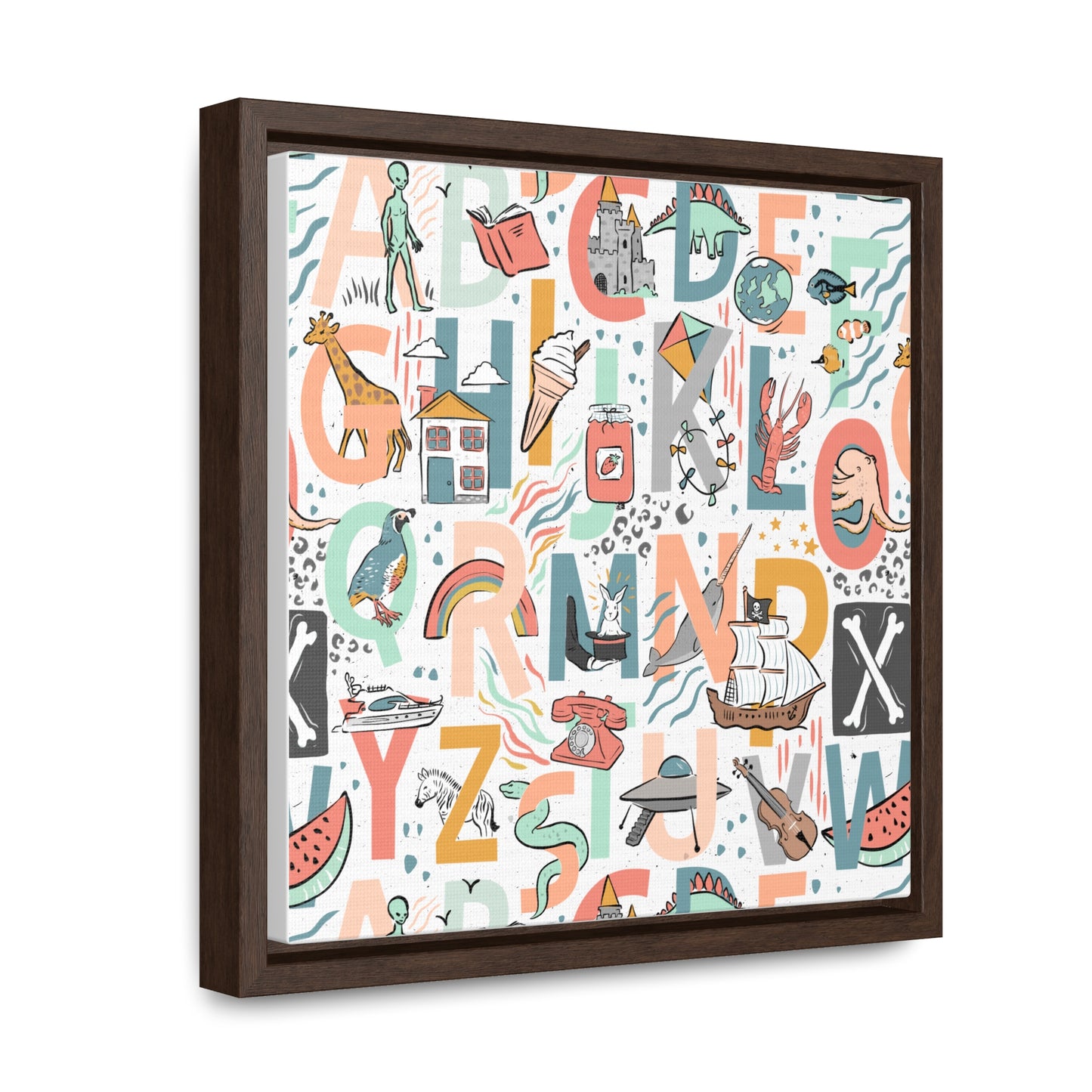 B is for Bamboo Gallery Canvas Wraps, Square Frame