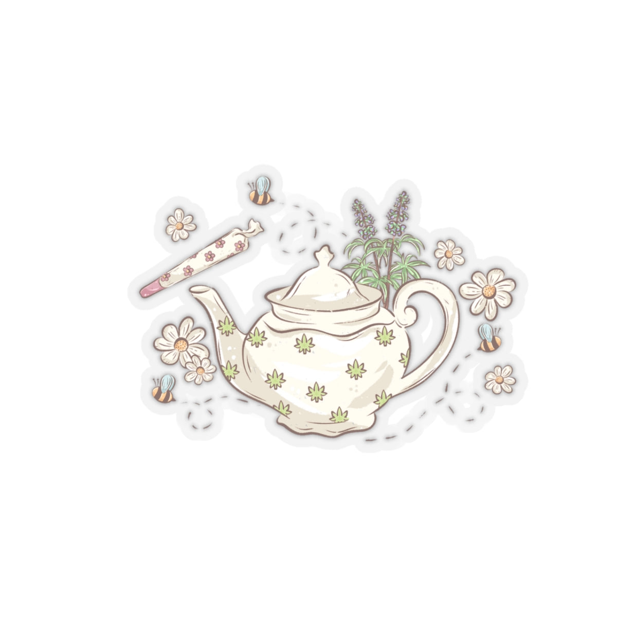 Tea POT Kiss-Cut Sticker