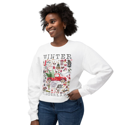 Winter wonderland Unisex Lightweight Crewneck Sweatshirt