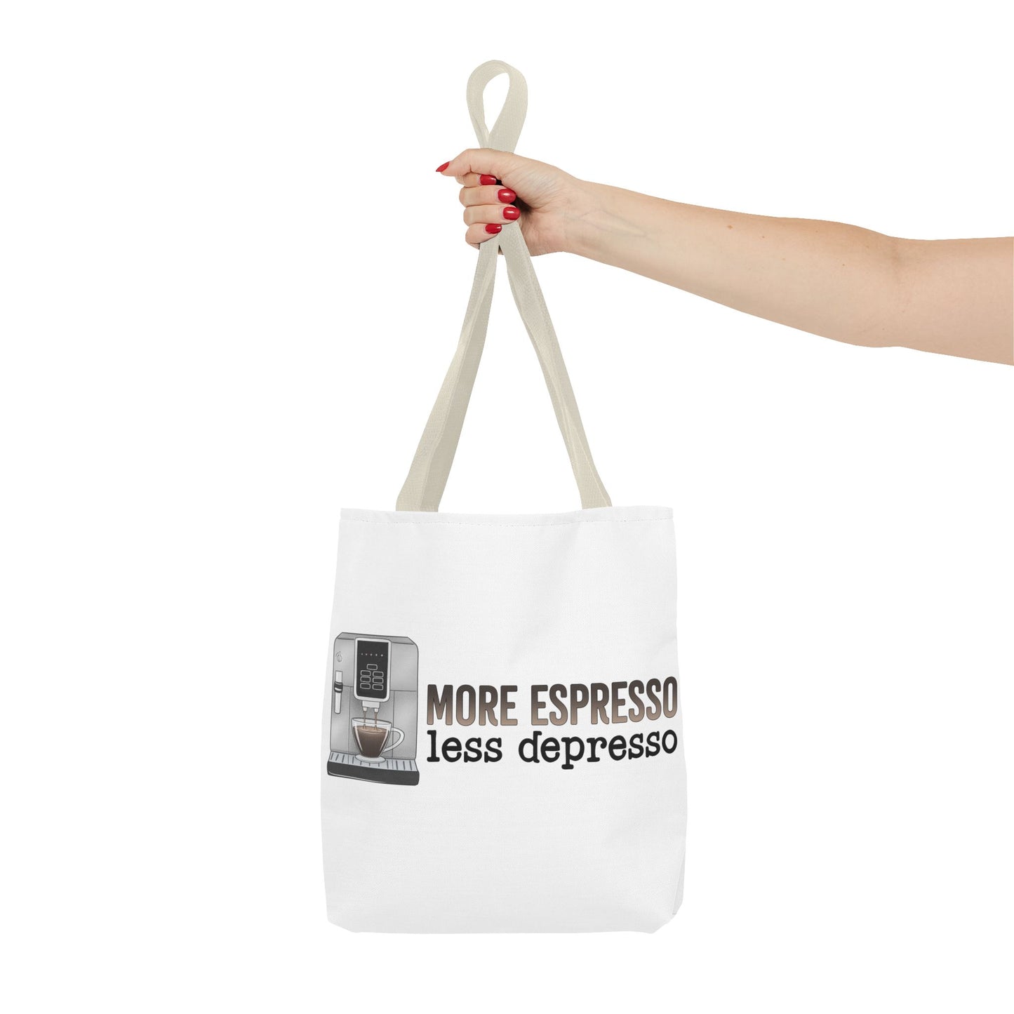 More Espresso, less Depresso Tote Bag | Stylish & Durable | Custom Designs | Perfect for Shopping or Travel