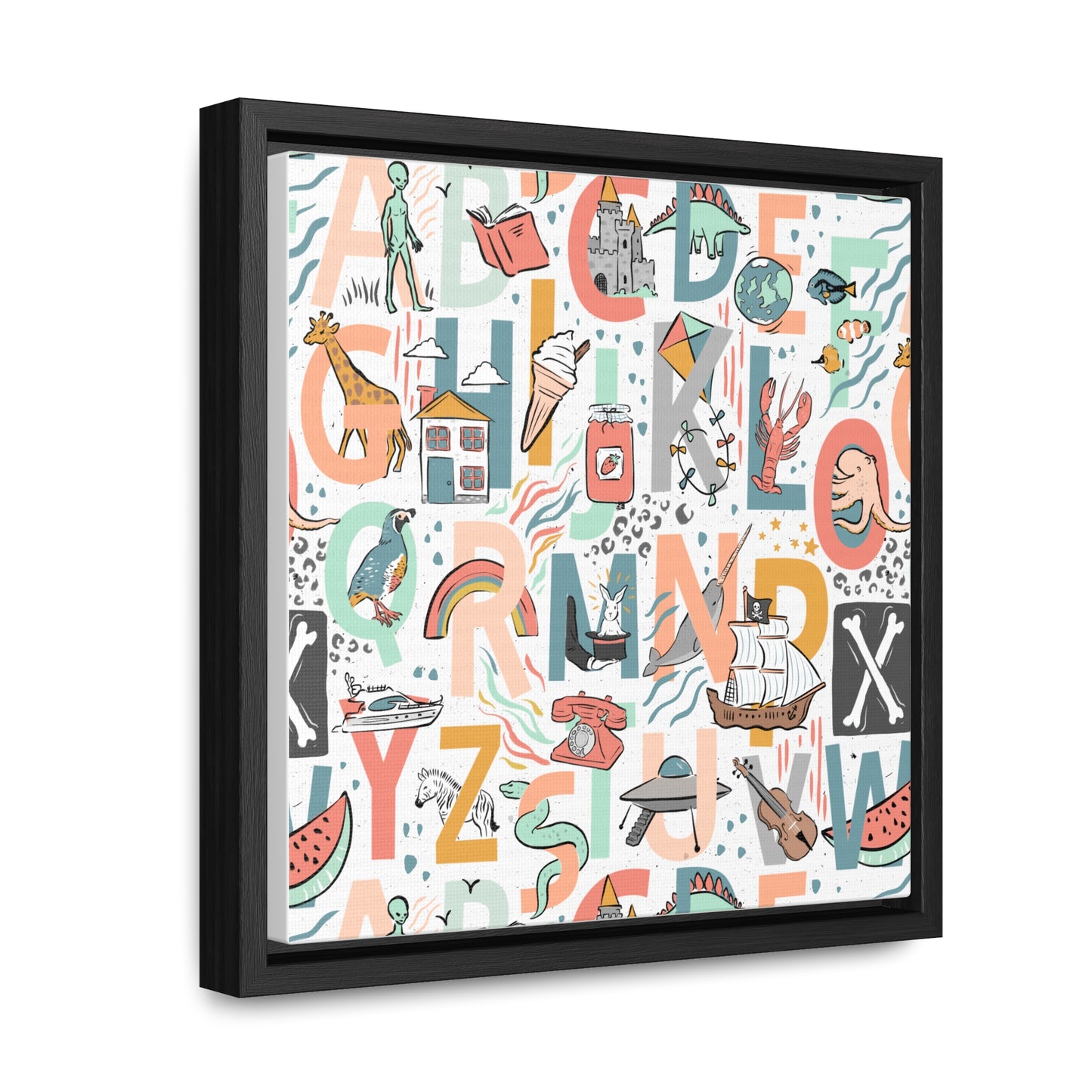 B is for Bamboo Gallery Canvas Wraps, Square Frame