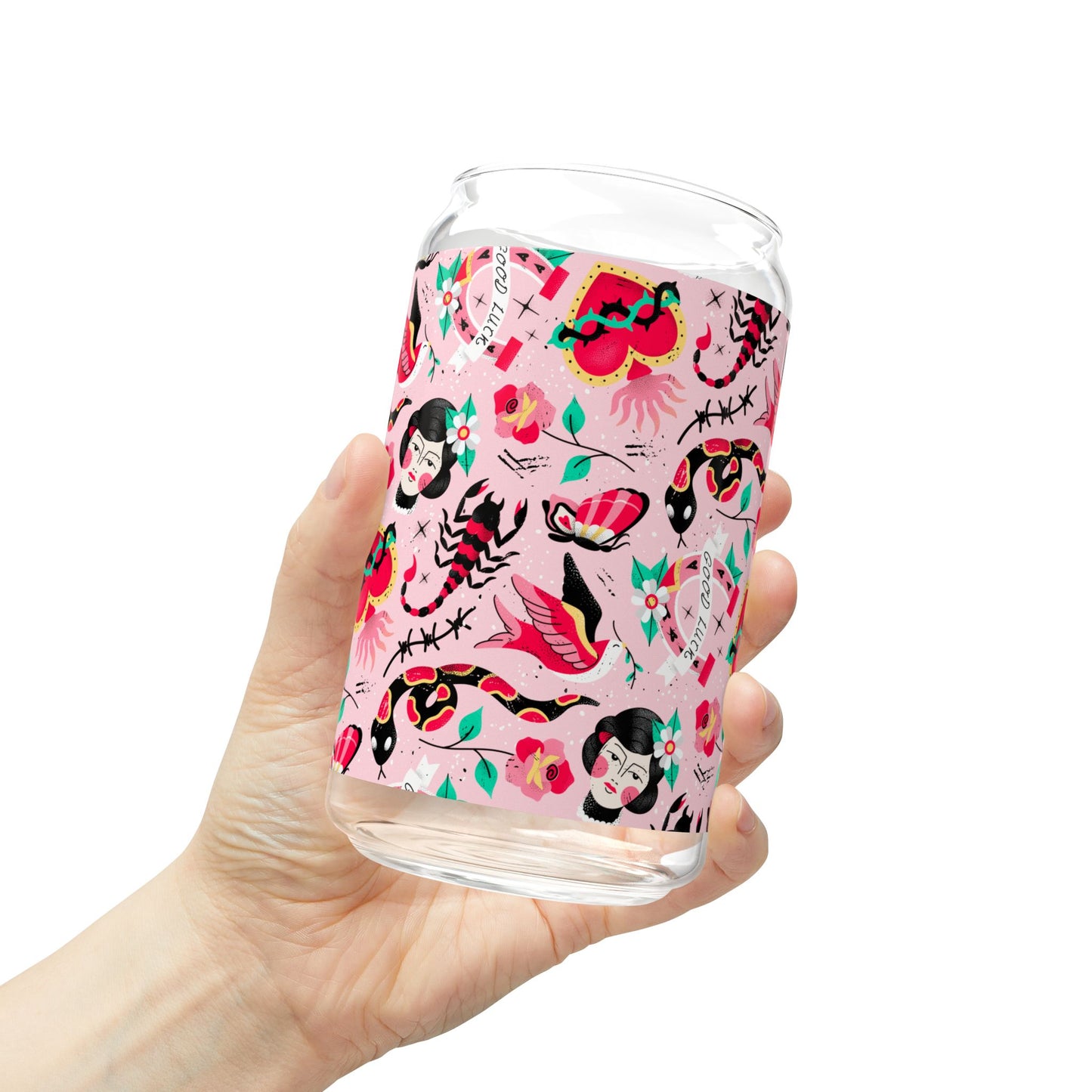 Pretty in INK Sipper Glass, 16oz