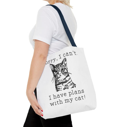 i have plans with my Cat Tote Bag Eco-Friendly Tote Bag | Stylish & Durable | Custom Designs | Perfect for Shopping or Travel