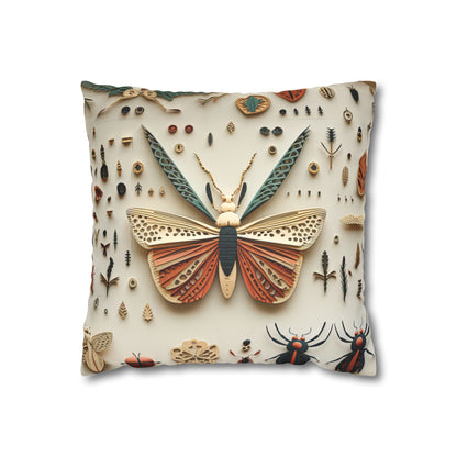 Bugs and Kisses Faux Suede Square Pillowcase