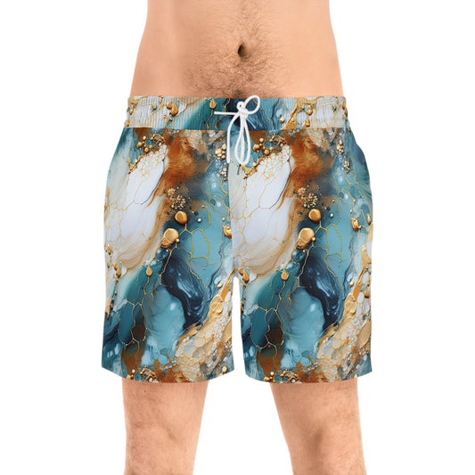 OMGEODE Men's Mid-Length Swim Shorts