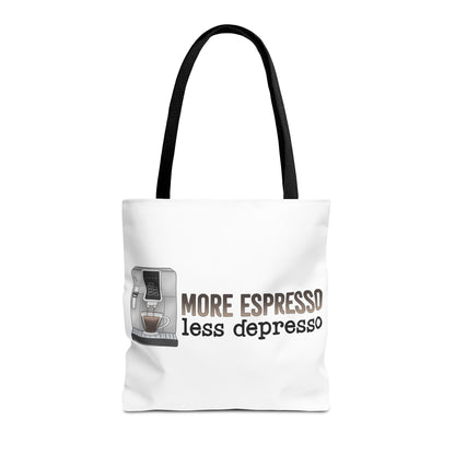 More Espresso, less Depresso Tote Bag | Stylish & Durable | Custom Designs | Perfect for Shopping or Travel