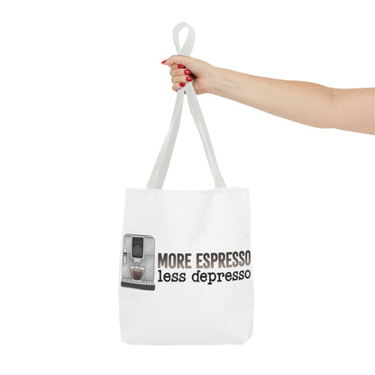 More Espresso, less Depresso Tote Bag | Stylish & Durable | Custom Designs | Perfect for Shopping or Travel