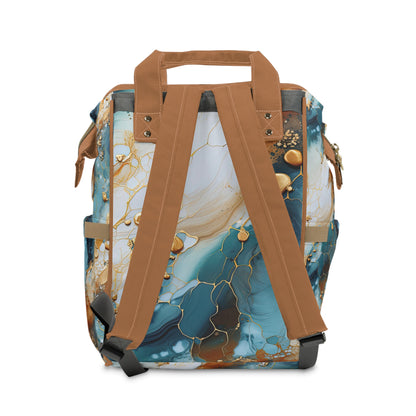 OMGeode Multifunctional Diaper Backpack- Gold strap
