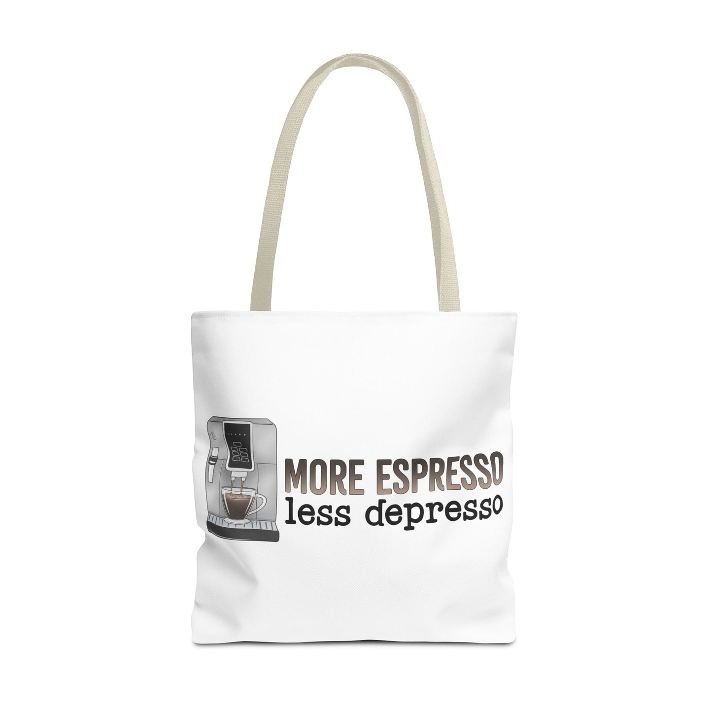 More Espresso, less Depresso Tote Bag | Stylish & Durable | Custom Designs | Perfect for Shopping or Travel