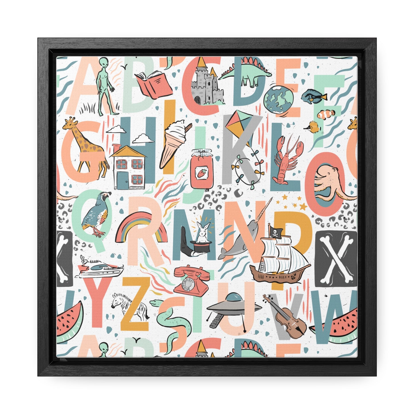 B is for Bamboo Gallery Canvas Wraps, Square Frame