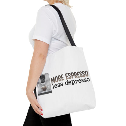 More Espresso, less Depresso Tote Bag | Stylish & Durable | Custom Designs | Perfect for Shopping or Travel