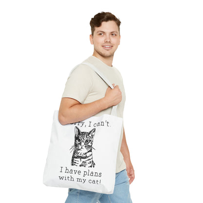 i have plans with my Cat Tote Bag Eco-Friendly Tote Bag | Stylish & Durable | Custom Designs | Perfect for Shopping or Travel