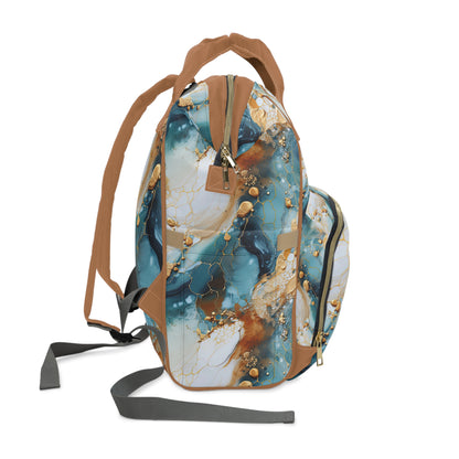 OMGeode Multifunctional Diaper Backpack- Gold strap