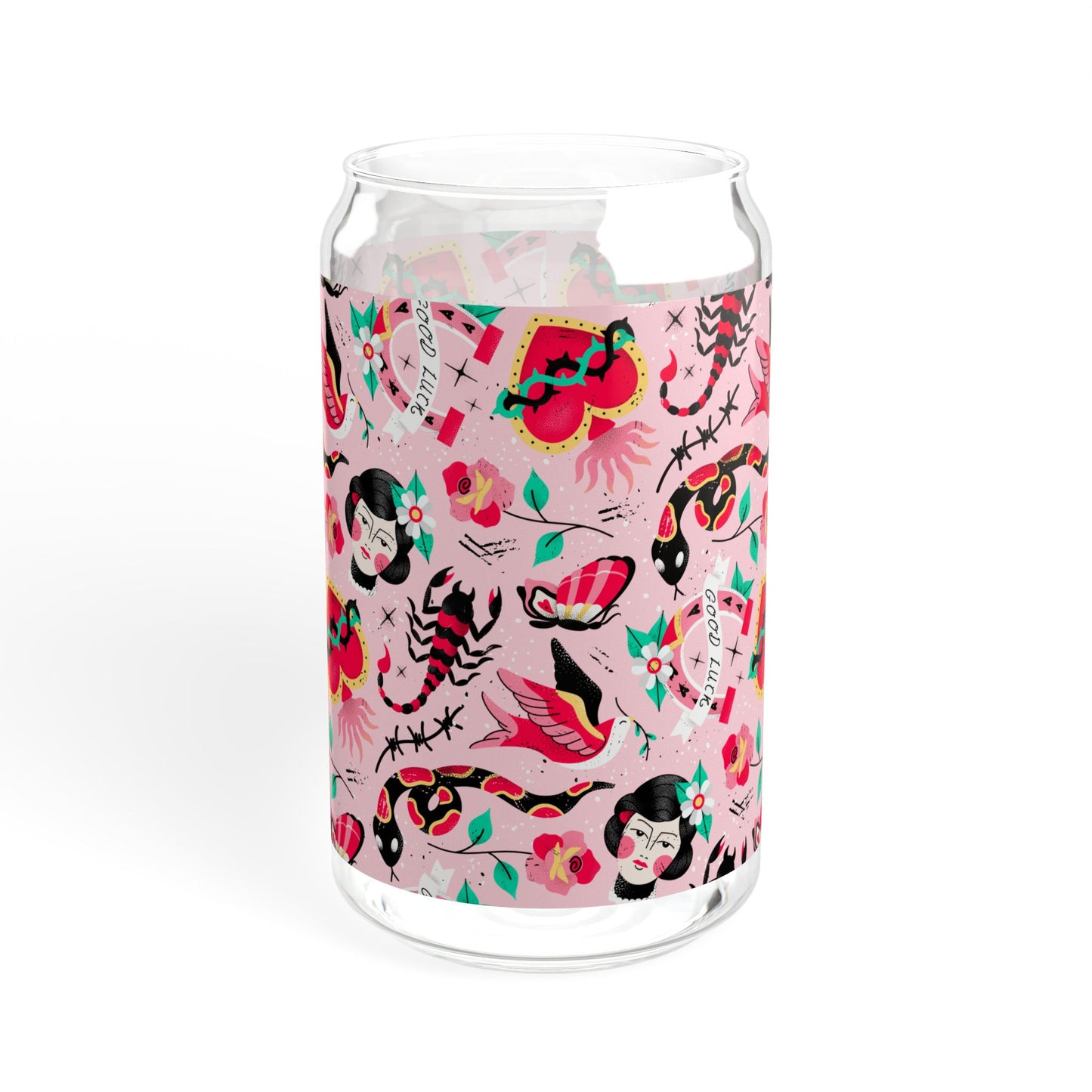 Pretty in INK Sipper Glass, 16oz