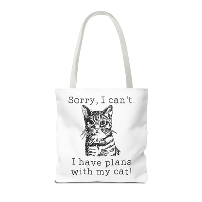 i have plans with my Cat Tote Bag Eco-Friendly Tote Bag | Stylish & Durable | Custom Designs | Perfect for Shopping or Travel