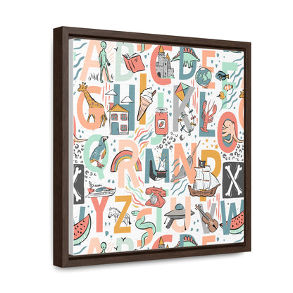 B is for Bamboo Gallery Canvas Wraps, Square Frame