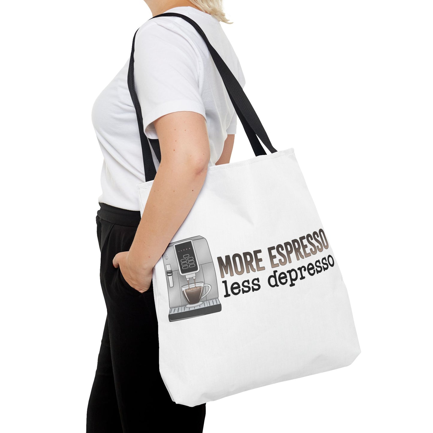 More Espresso, less Depresso Tote Bag | Stylish & Durable | Custom Designs | Perfect for Shopping or Travel