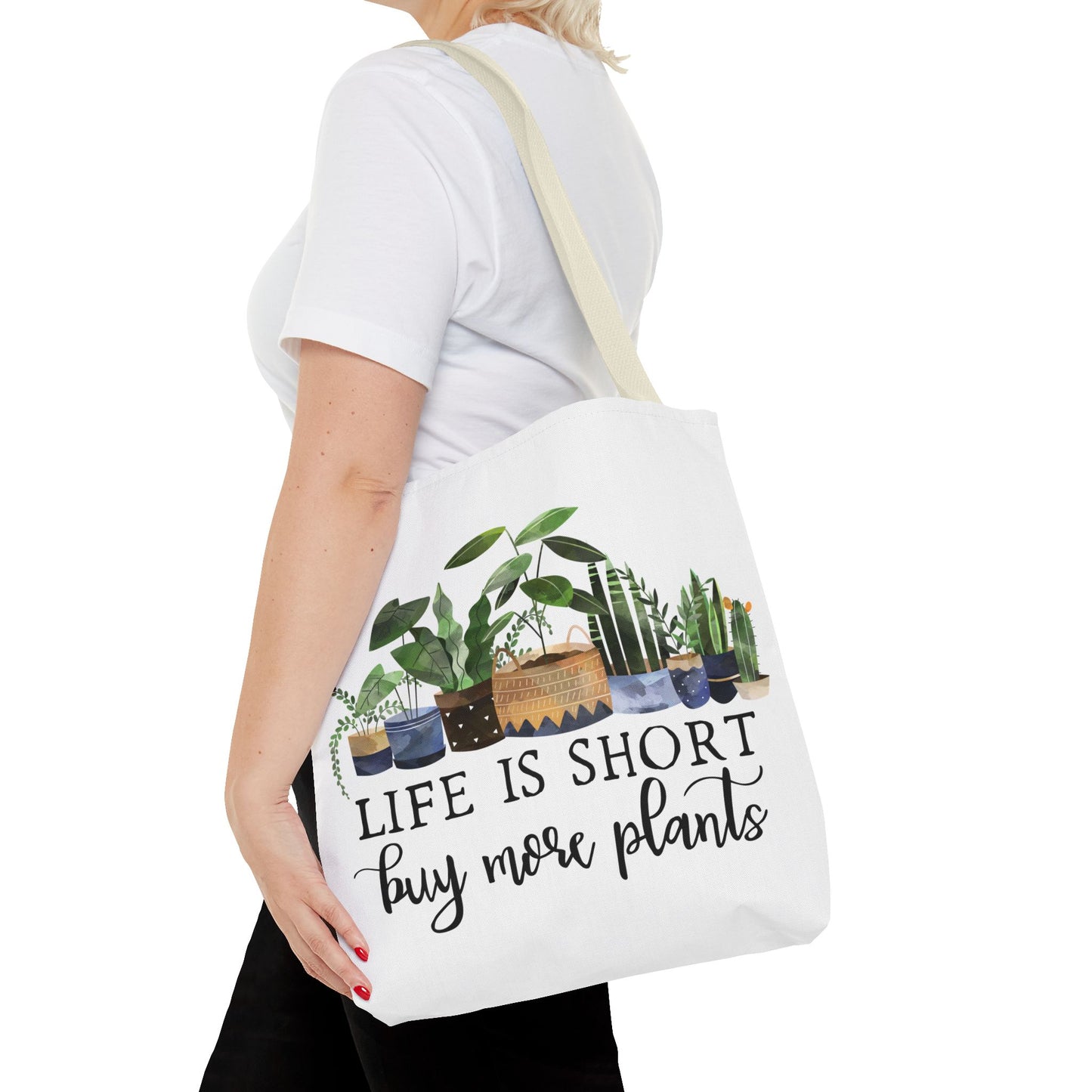 Buy More Plants Tote Bag Eco-Friendly Tote Bag | Stylish & Durable | Custom Designs | Perfect for Shopping or Travel