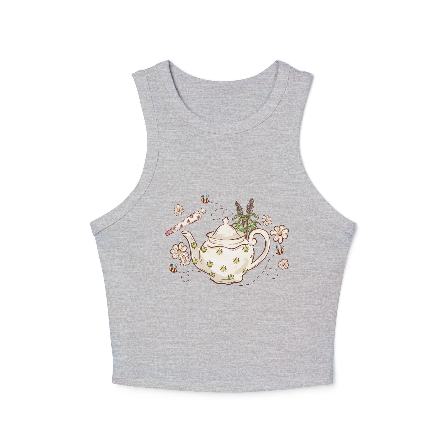 Tea POT Women's Micro Rib Racer Tank Top