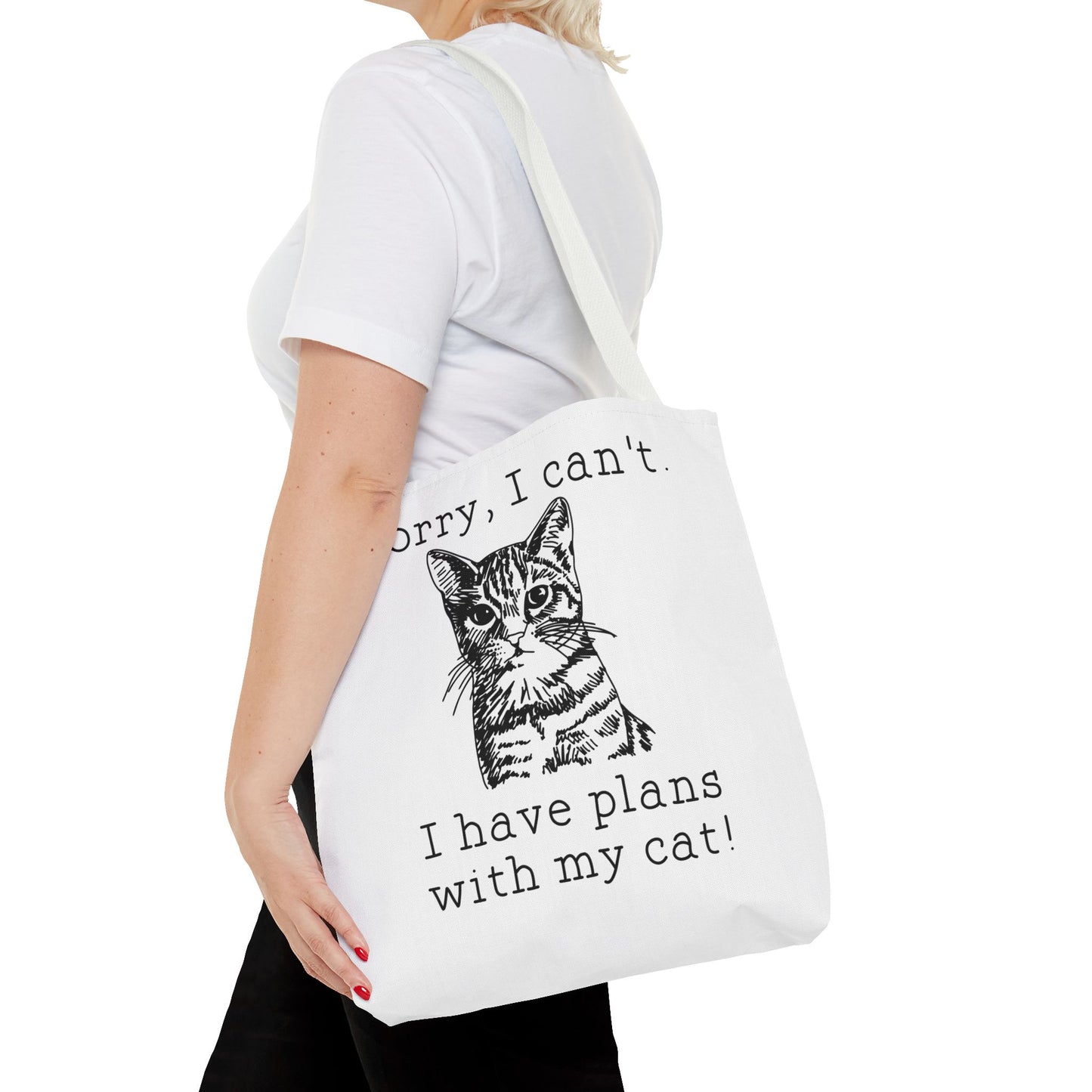 i have plans with my Cat Tote Bag Eco-Friendly Tote Bag | Stylish & Durable | Custom Designs | Perfect for Shopping or Travel