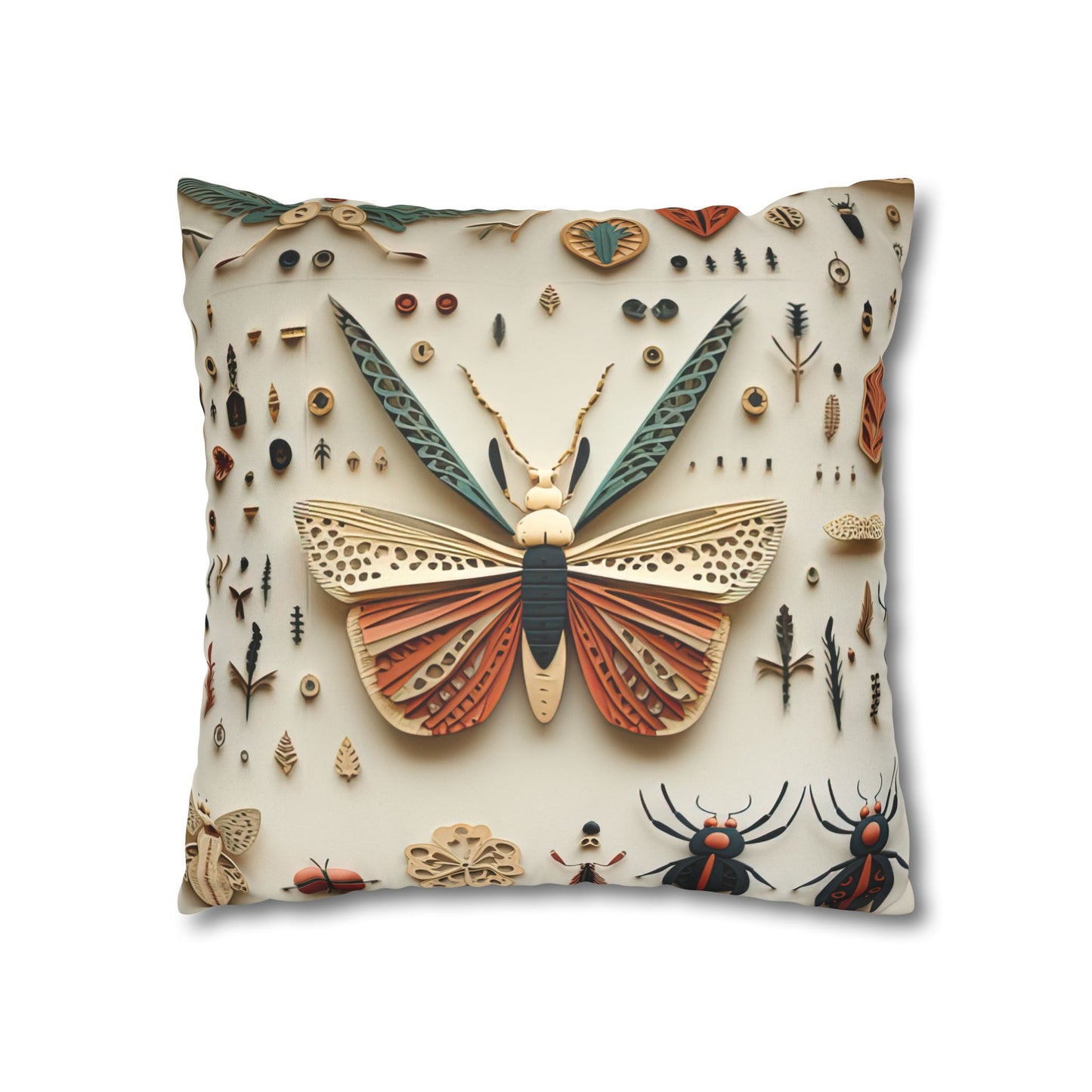 Bugs and Kisses Faux Suede Square Pillowcase