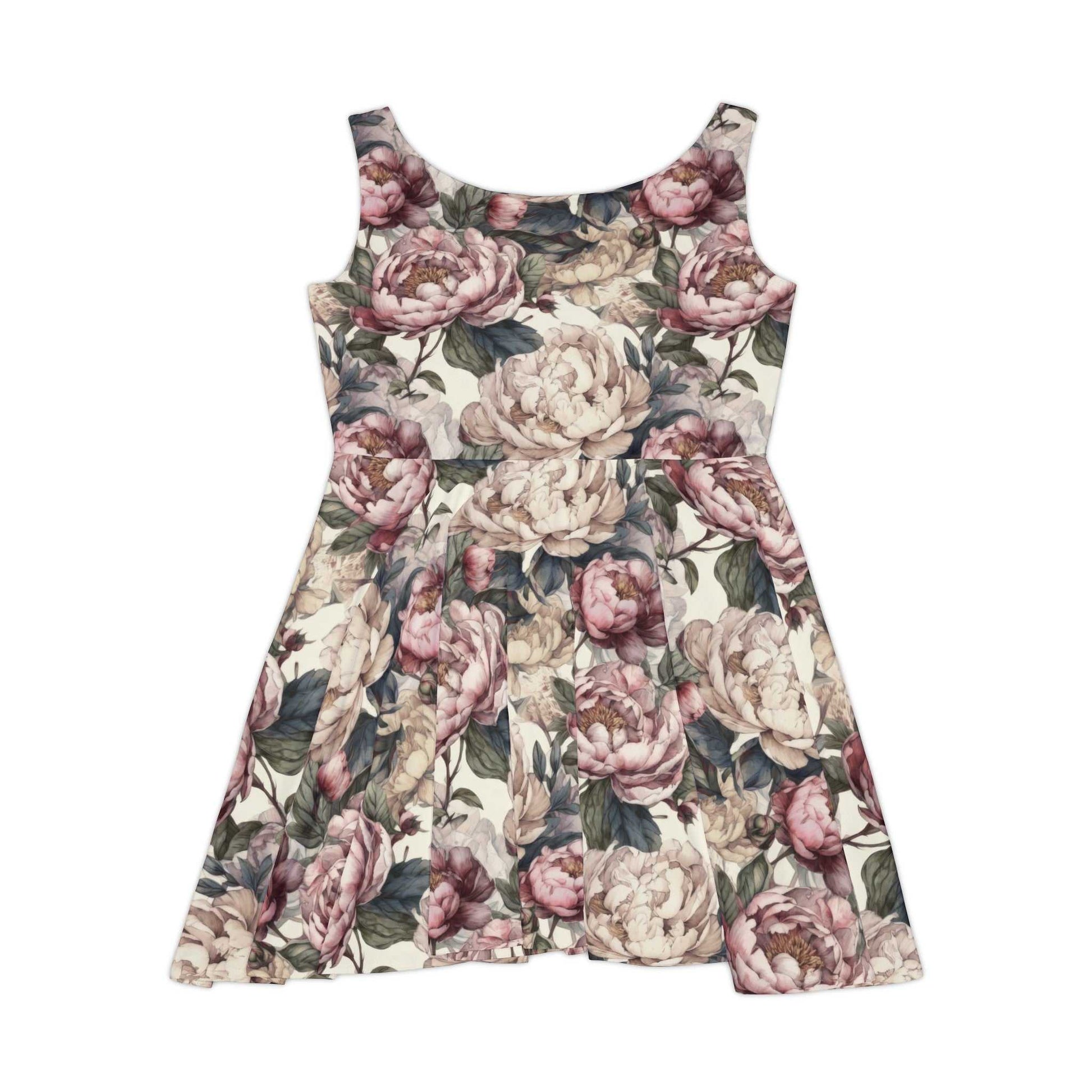 A peony for your thoughts Women's Skater Dress Non Bamboo items All Over Prints 35 WrenIvyCo