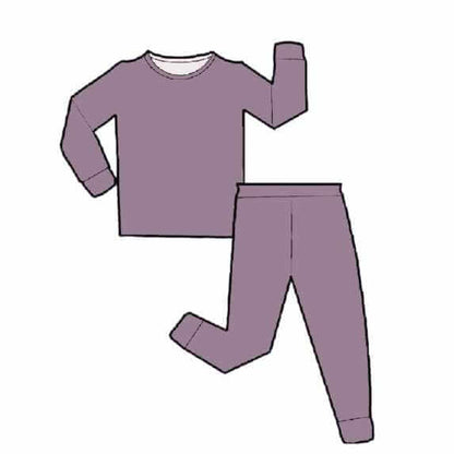 Wren Ivy Co. A Little Bit of Lavender in my Life  bamboo two-piece pajama set, presenting a cozy and breathable outfit for babies and toddlers for restful sleep.