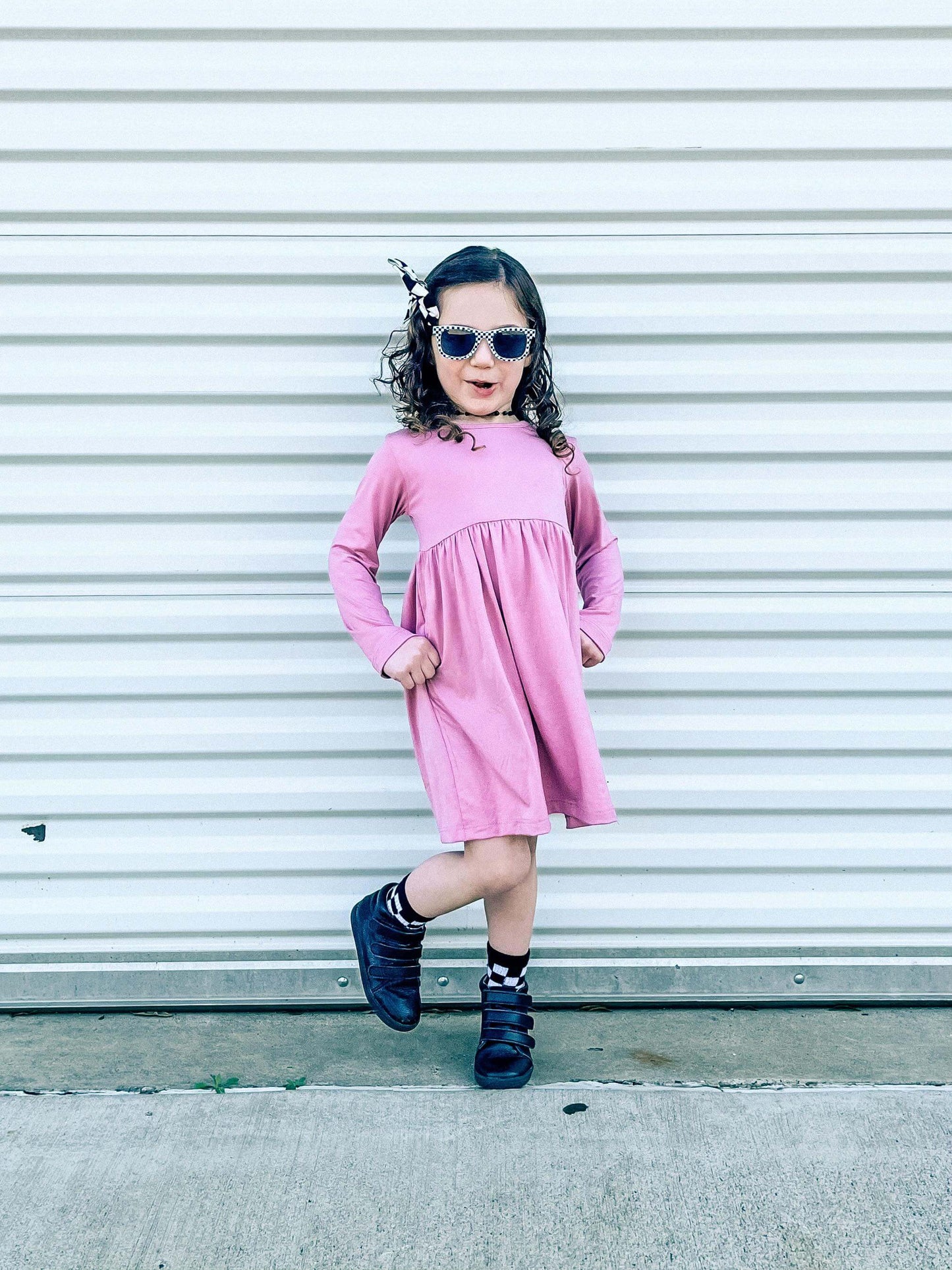 Basic Bamboo Long sleeve twirl dress - On Wednesdays We Wear Pink - Pre-Order BOGO Bamboo tutu dress 24 WrenIvyCo