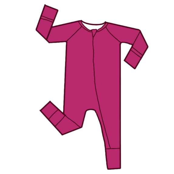 Basic Bamboo Zippie Pajamas - It's Magenta, B!tch BOGO Bamboo Zippies 30 WrenIvyCo