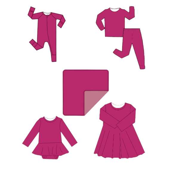 Basic Bamboo Zippie Pajamas - It's Magenta, B!tch BOGO Bamboo Zippies 30 WrenIvyCo