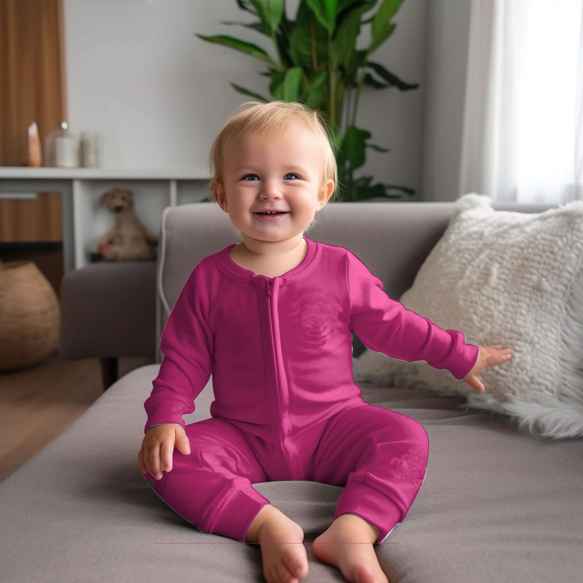 Basic Bamboo Zippie Pajamas - It's Magenta, B!tch BOGO Bamboo Zippies 30 WrenIvyCo