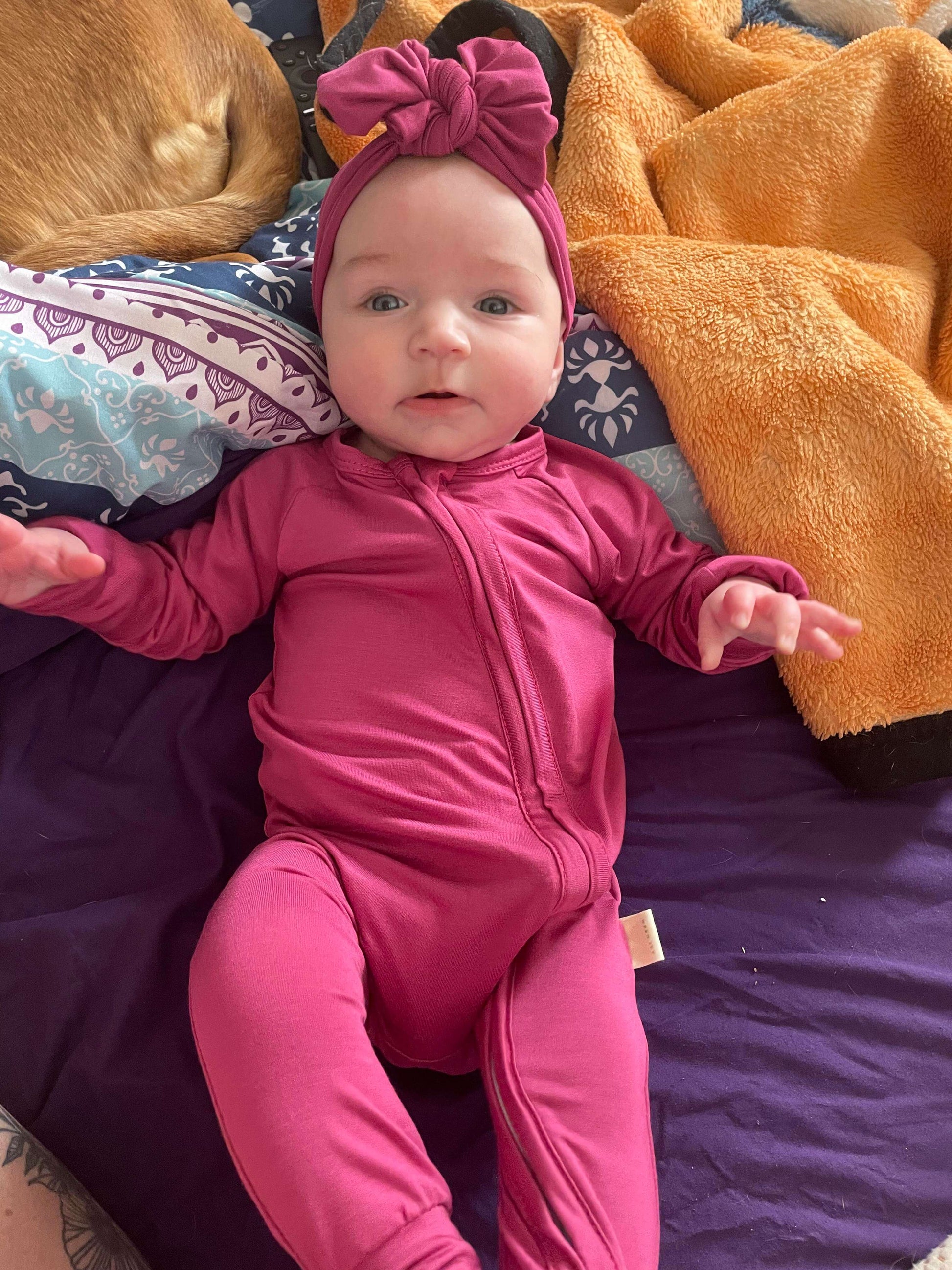 Basic Bamboo Zippie Pajamas - It's Magenta, B!tch BOGO Bamboo Zippies 30 WrenIvyCo