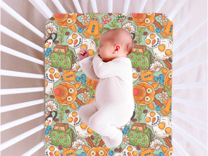 Cottagecore Brekkie Fitted Bamboo Crib Sheet - Pre order due in November