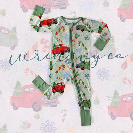 Kayla's Trucks Bamboo Baby Pajamas-Pre Order due November