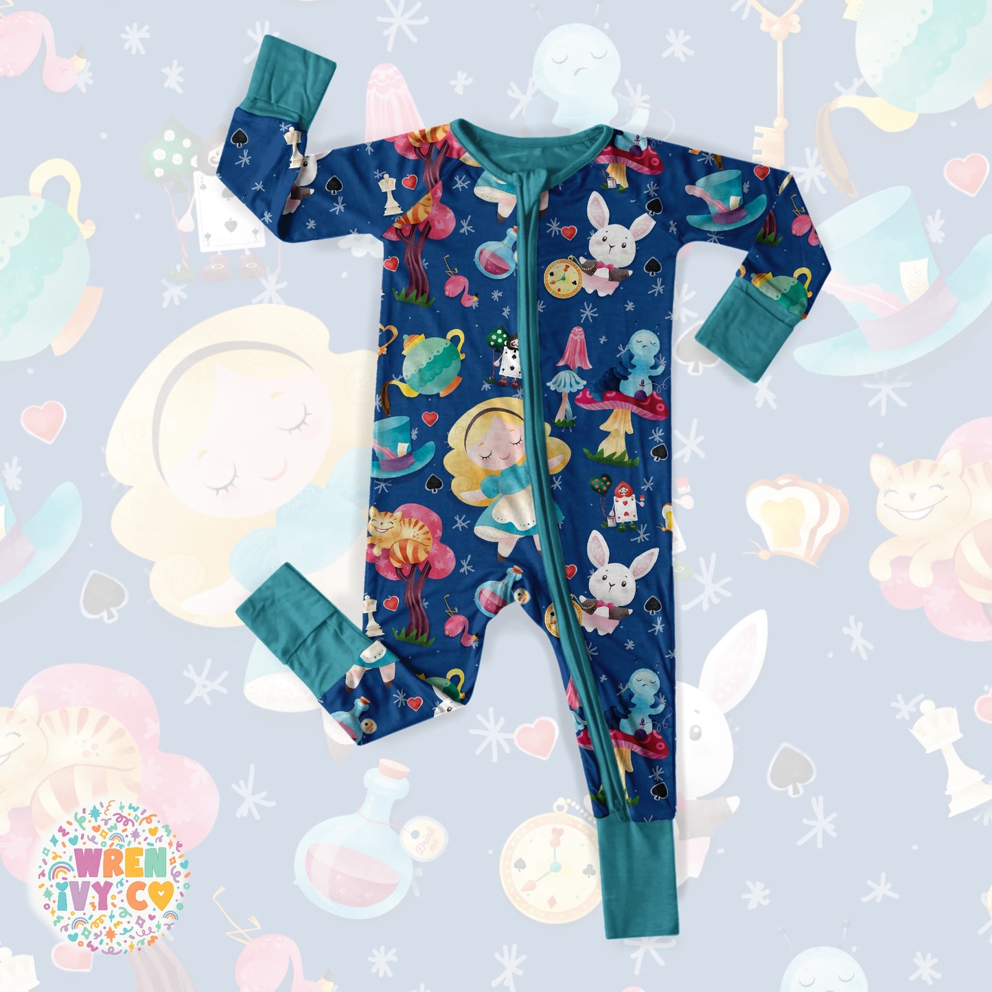 Carroll's Version Bamboo Zippie Pajamas  PRE-ORDER