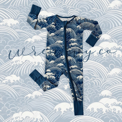 Smile and Wave - Bamboo Zippie Romper