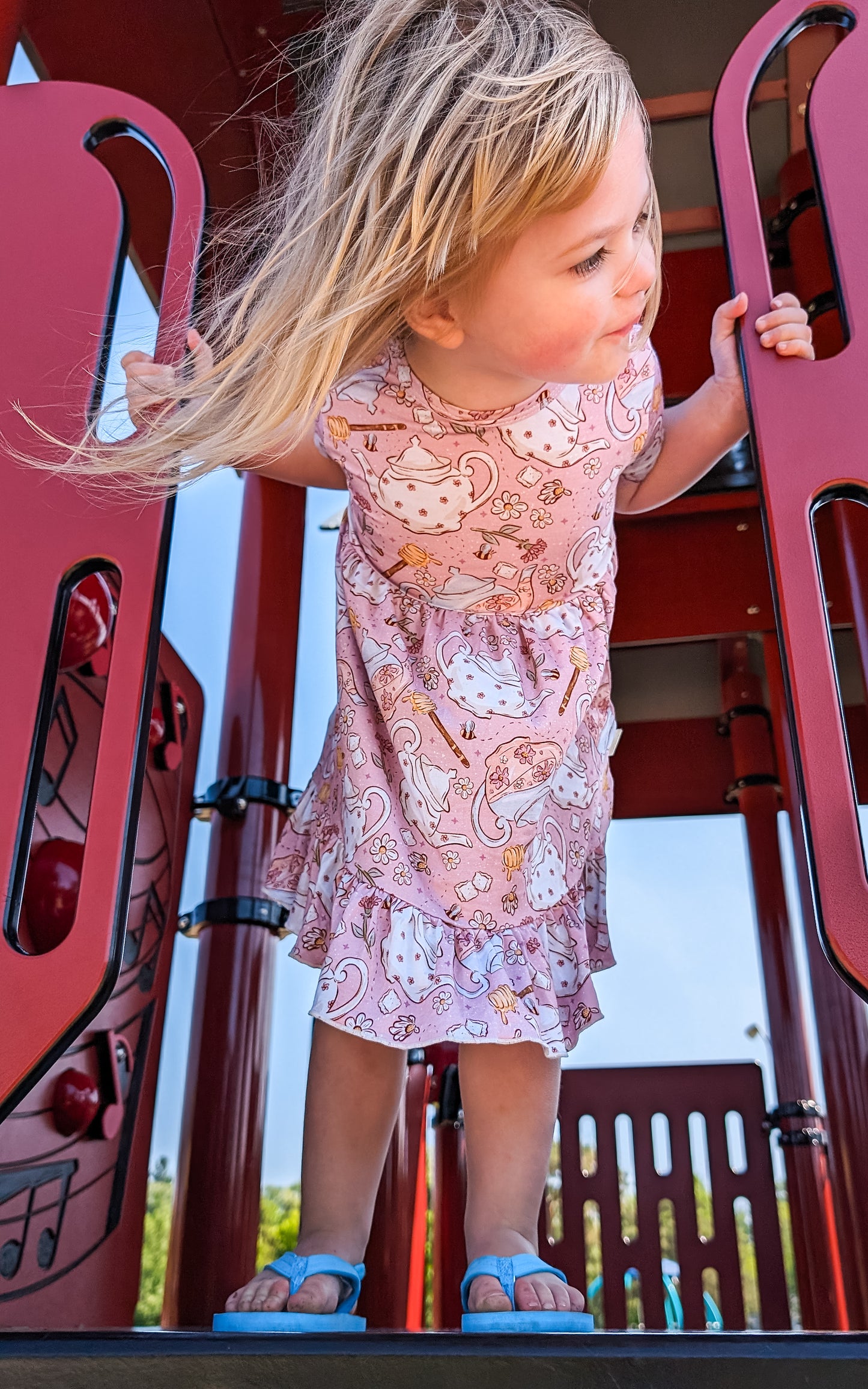 Short Sleeve Bamboo Twirl Dress - What's the Tea?