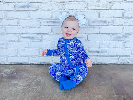 Smile and Wave - Bamboo Zippie Romper