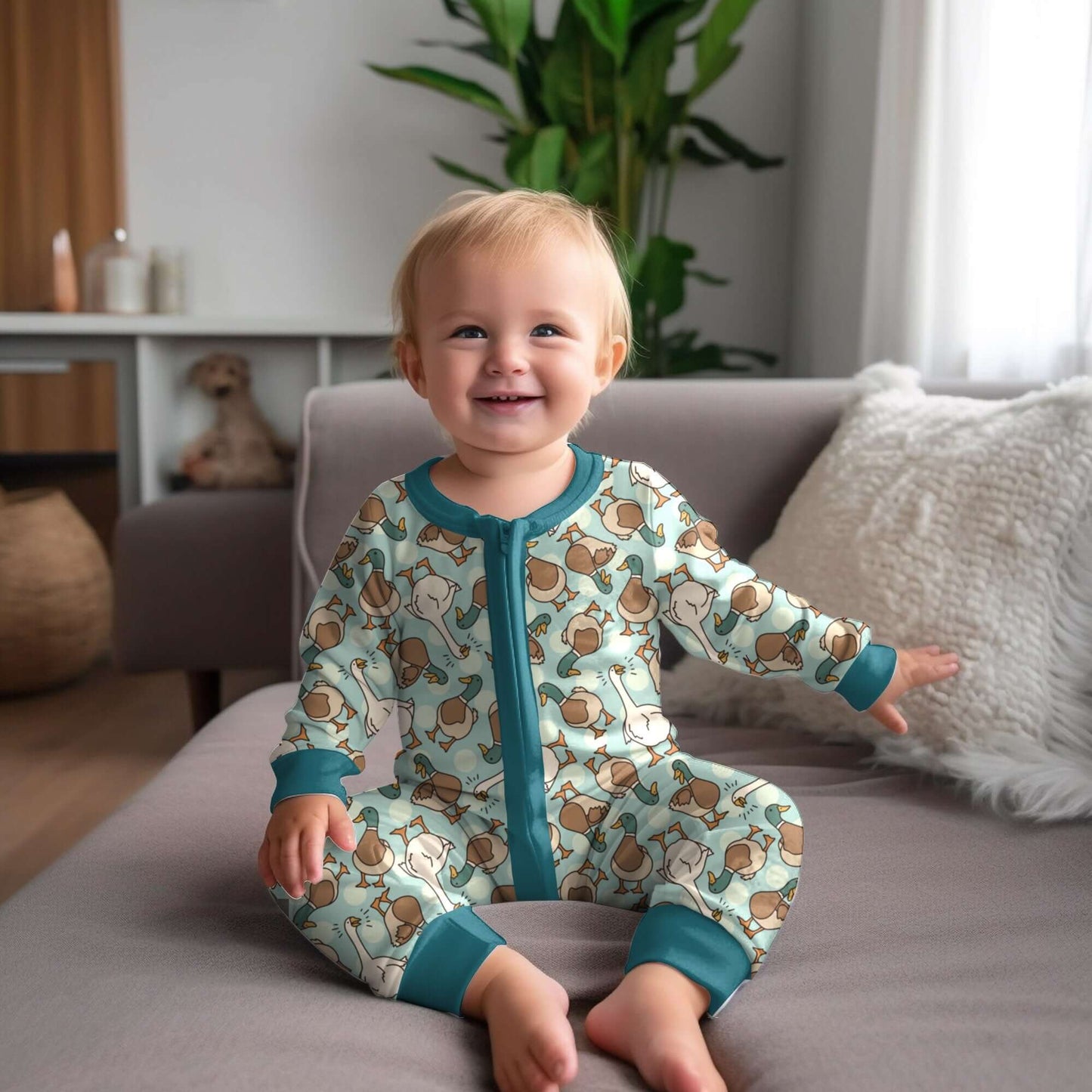 Duck, Duck... GOOSE Bamboo Zippie Romper