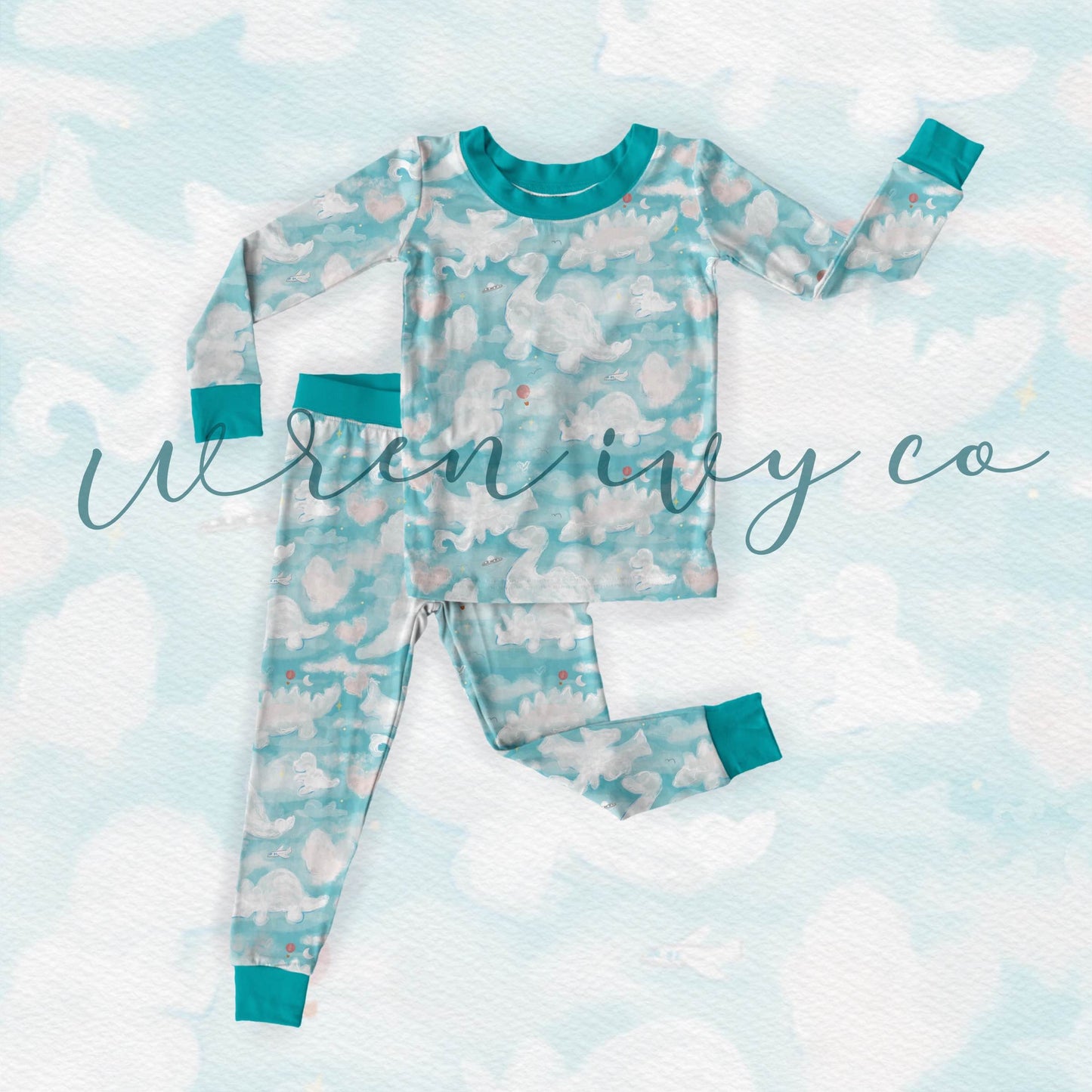 Lettie's Dinos Bamboo 2 Piece Pajamas Pre-sale due end of December