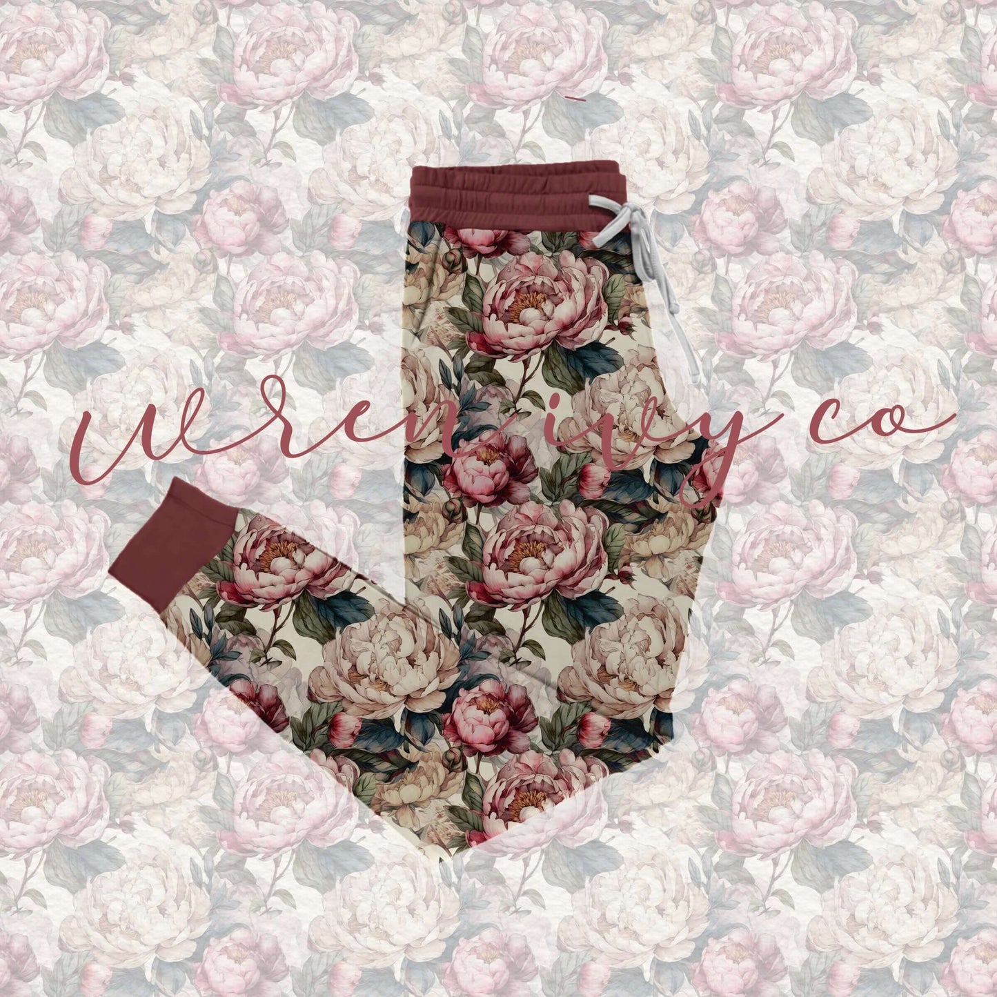 A Peony for your thoughts Bamboo Mama Joggers