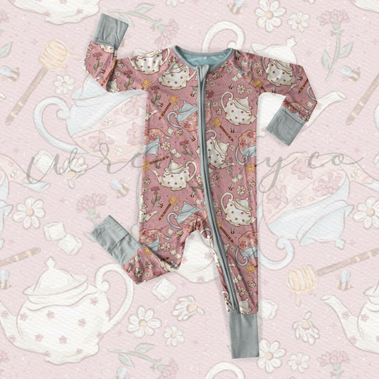 What's the Tea? - Bamboo Zippie Romper